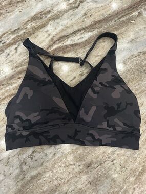 Women's Camo Print Bralette - Black/Grey